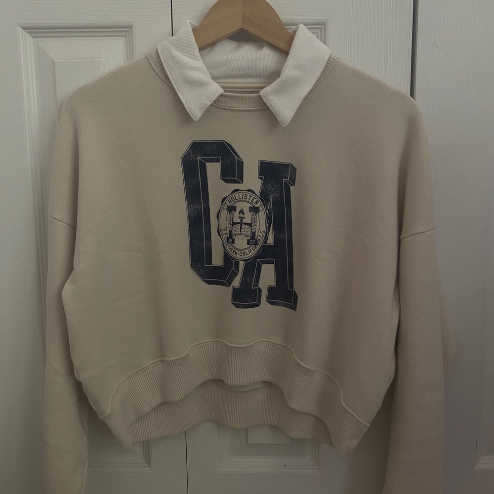 Crop polo sweatshirt, holister